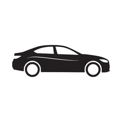 Fototapeta premium Sedan car silhouette on a white background simple automotive design