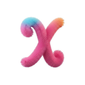 Colorful hand painted alphabet letter x with splatter design for kids