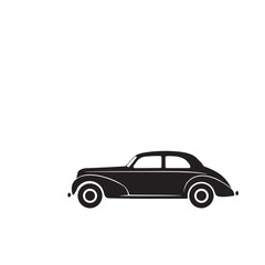 Fototapeta premium Vintage automobile silhouette against a white background simple graphic design