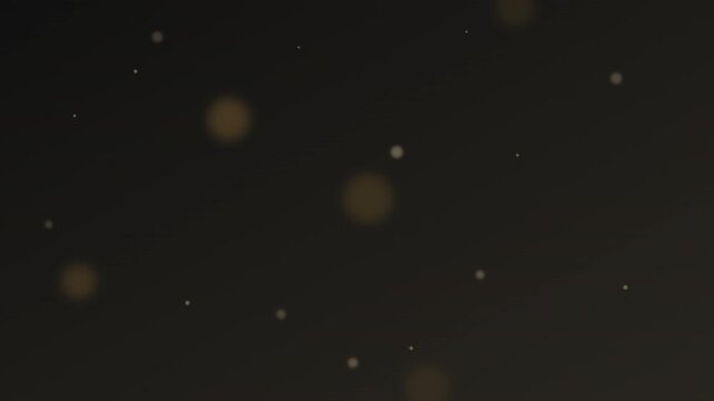 Abstract blurry dots random animation luxury gold particles dark black background 4K
