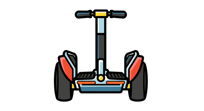Vector illustration of a self balancing electric personal transporter on a white background.
