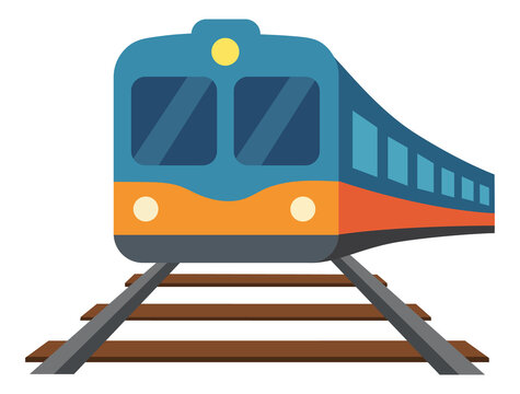 Modern express train railway. Flat illustration