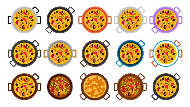 Flat design icons of donuts with various colorful toppings in a circular arrangement