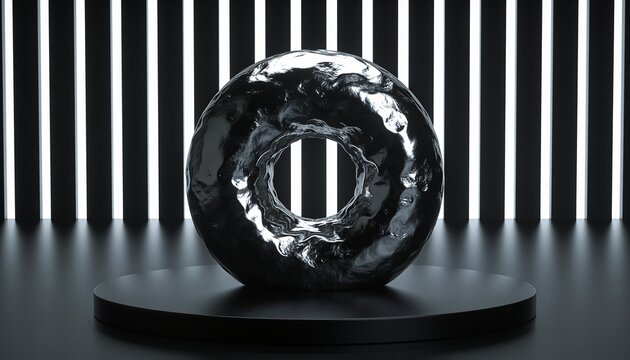 Abstract minimalist avant garde background with dark metallic texture and moody iridescent sheen