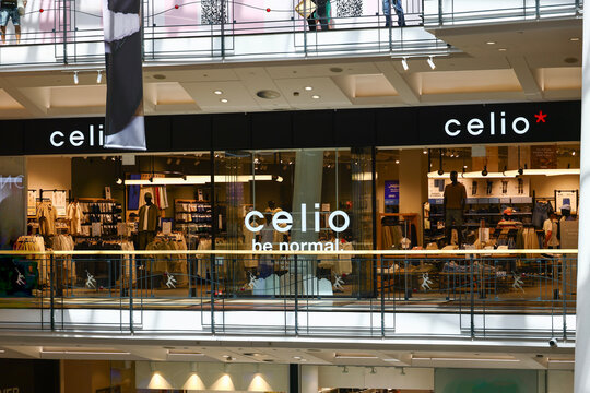 Prague, Czech republic - 05242026 - Celio menswear fashion store inside Palladium shopping mall in Prague