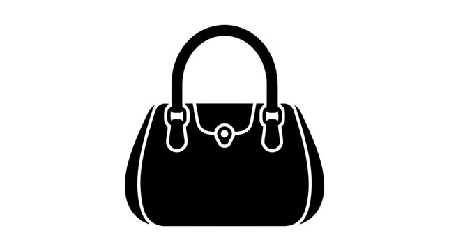 Vector illustration of handbag icon, classic womens purse symbol on a transparent background