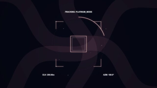 Futuristic digital targeting interface with rotating HUD elements