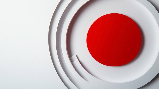 Red and white target on white background. Simple geometric design. Minimalist and abstract. Represents aim goal and success. Ideal for business or motivational themes.