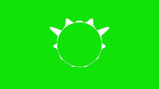 White digital audio spectrum circle with animated  lines, responsive waveform motion and minimalist sound visualization effects on green screen background 4k...