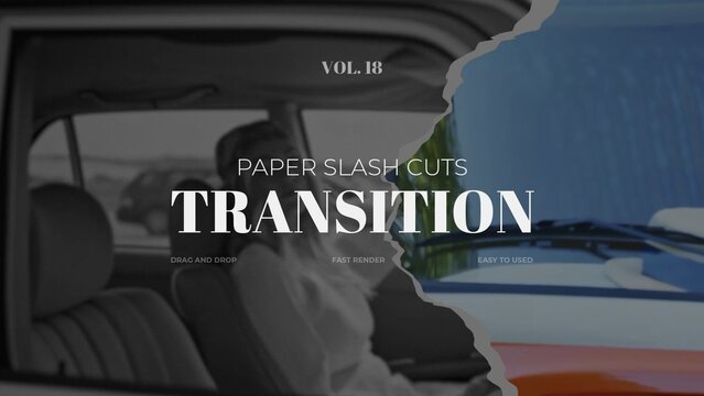Paper Slash Cuts Transition / Horizontal / Part 18