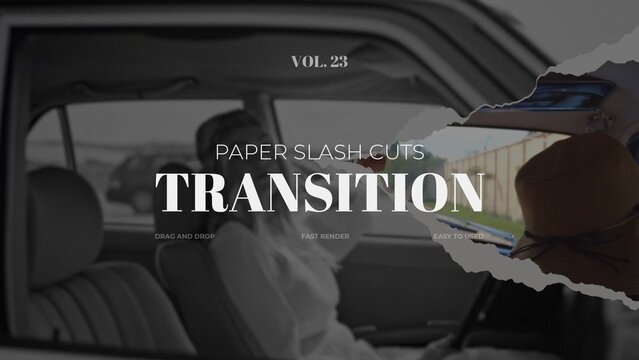 Paper Slash Cuts Transition / Horizontal / Part 23