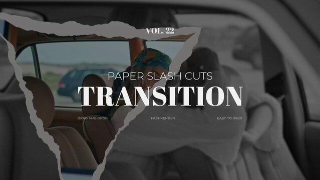 Paper Slash Cuts Transition / Horizontal / Part 22