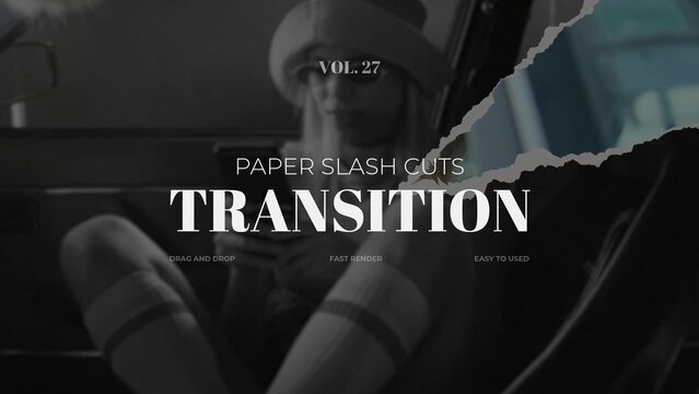 Paper Slash Cuts Transition / Horizontal / Part 27