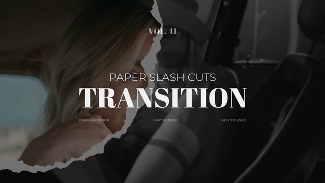 Paper Slash Cuts Transition / Horizontal / Part 41