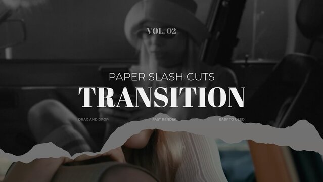 Paper Slash Cuts Transition / Horizontal / Part 02