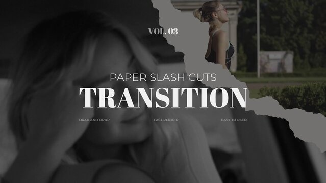 Paper Slash Cuts Transition / Horizontal / Part 03
