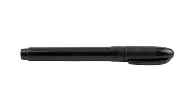 Black felt tip marker isolated PNG on a white background in a minimalist style