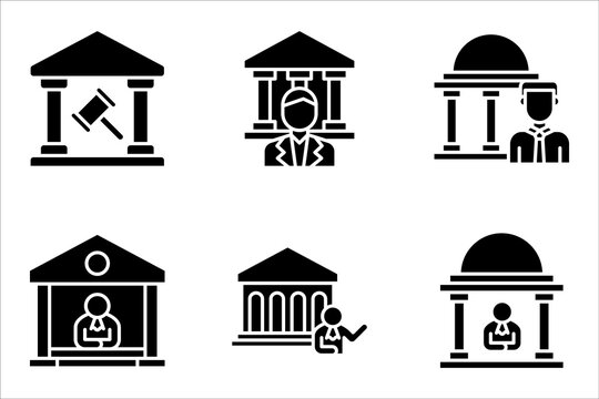 Federal agency icon set, vector illustration on white background
