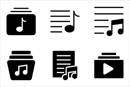 Music playlist icon set collection vector illustration design on white background