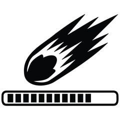 Meteorite loading bar progress indicator, space object silhouette vector illustration. © MDRAYHAN