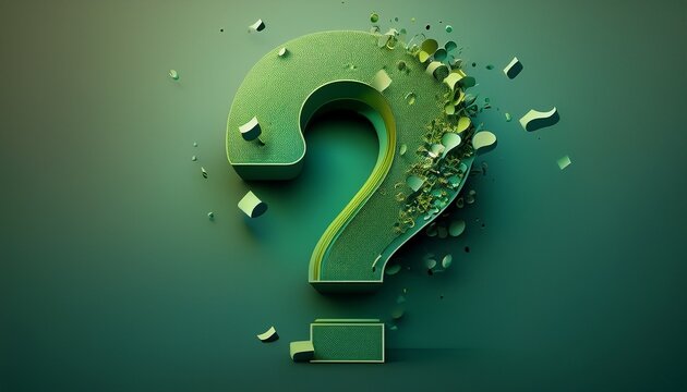 a green question mark symbolizing uncertainty and curiosity question mark uncertainty confusion curiosity concept