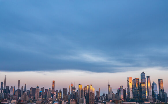 Clouds over New York skyline
