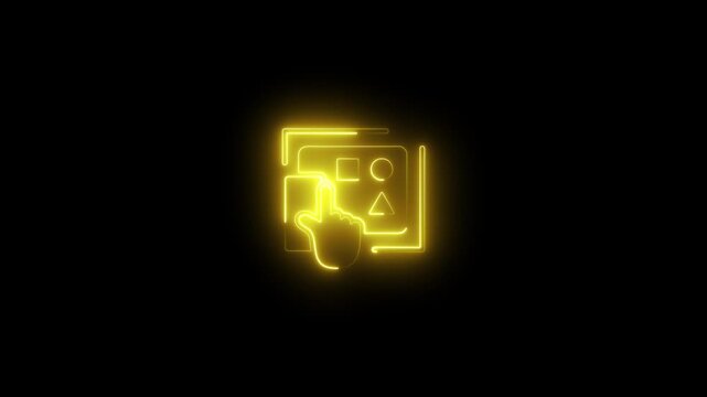 Neon ui interface interaction animation for digital technology