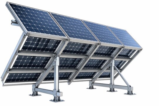 Bifacial photovoltaic array installed on metal framework for renewable energy generation