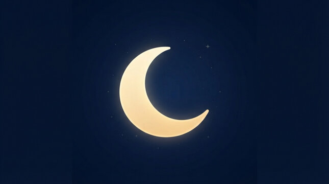 Crescent Moon, Night Sky, Lunar Phase, Glowing Crescent