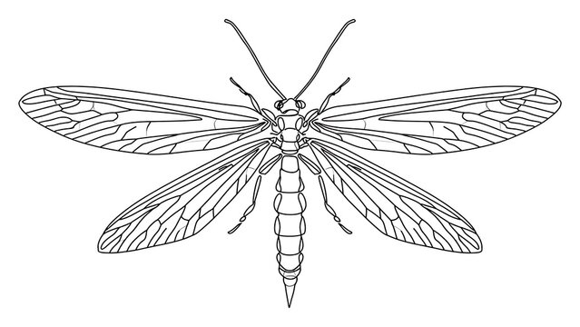 Detailed insect illustration on white background.
