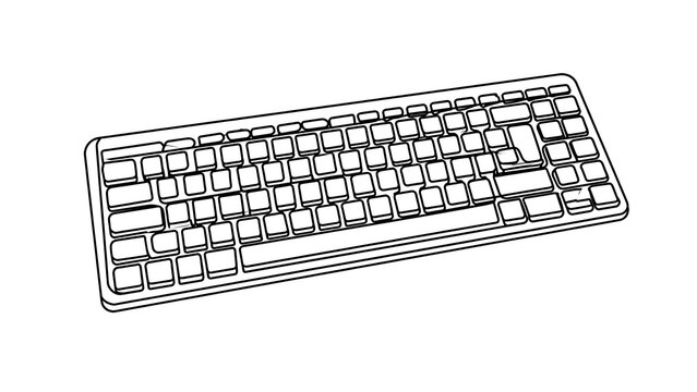 Computer keyboard illustration on white background.