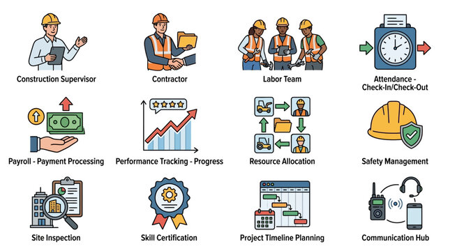 Corporate Construction Management Dashboard Key Roles and Digital Tools for Supervisors Contractors and Labor Teams