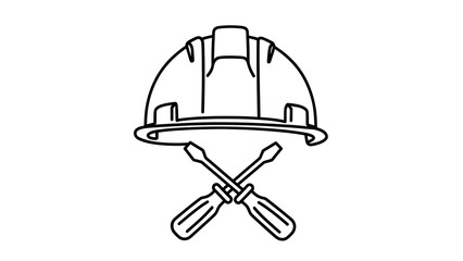 Fototapeta premium Construction safety helmet and tools on white background.