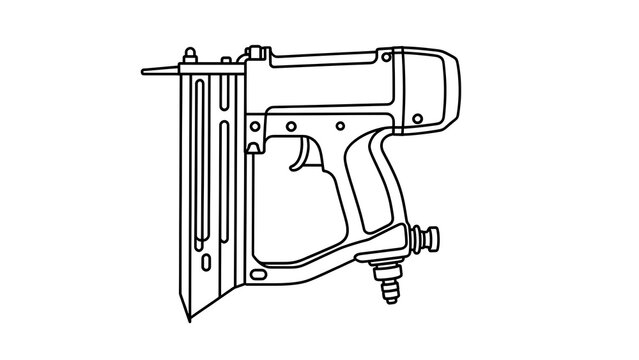 Electric staple gun illustration on white background.
