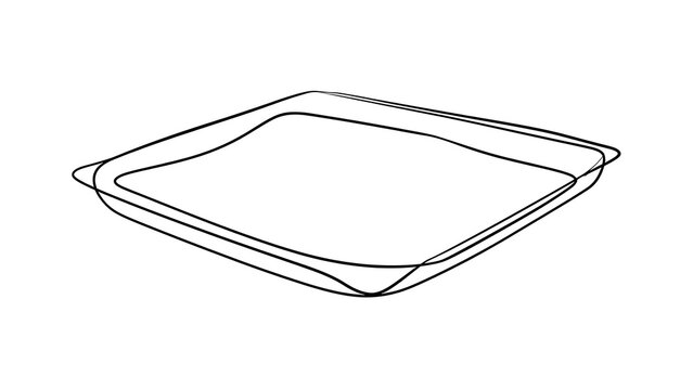 Empty baking tray on white background.