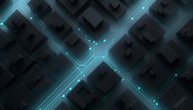 Circuit board with blue light pathways forming a cross