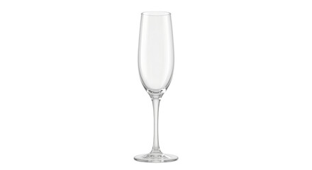 Elegant empty champagne flute glass on a clean white background © Sapphire