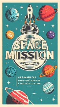 Space Mission Retro Art.