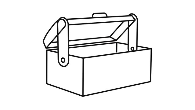 Empty toolbox with handle on white background.