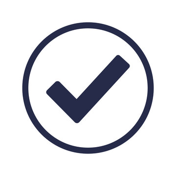 Blue check mark icon in a circle