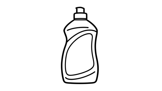 Laundry detergent bottle on white background.