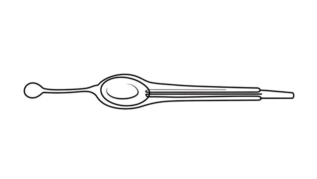 Medical ear curette tool on white background.