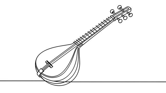 Illustration of a lute on white background.
