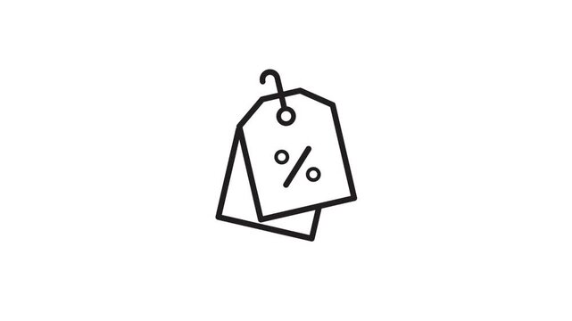 Discount sale tag icon animation isolated on white background