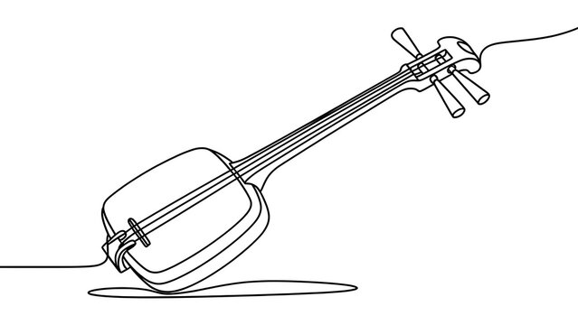 Minimalist line art instrument white background.