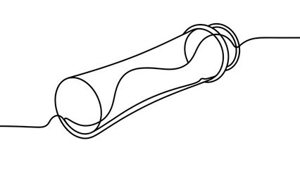 Obraz premium Minimalist line art tube with white background.