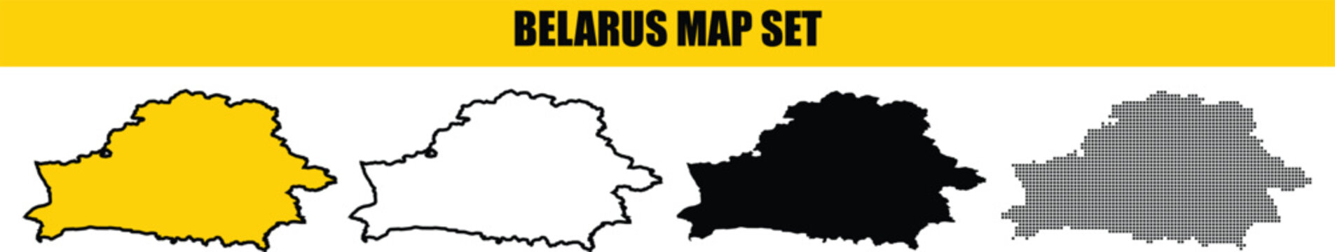 Belarus map set with various styles for infographics and presentations