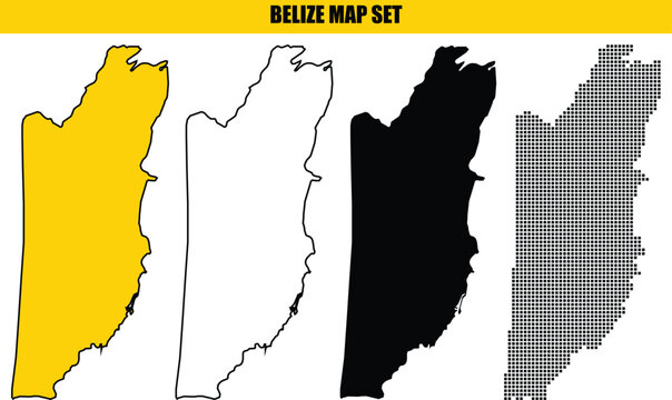 Belize map set with various styles for infographic use