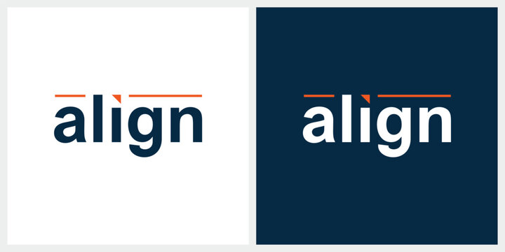 word mark align logo design, align typography logo vector