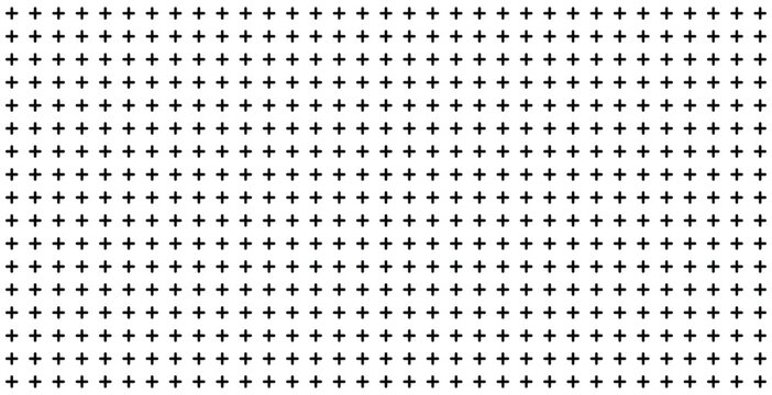 Minimal plus sign grid seamless pattern. Abstract geometric cross symbol repeat background. Modern vector illustration and transparent png